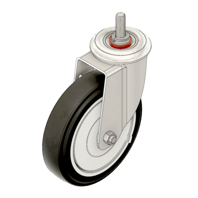 MODULAR SOLUTIONS ALUMINUM CASTER&lt;br&gt;5&quot; SWIVEL, M10 STEM W/LOCK